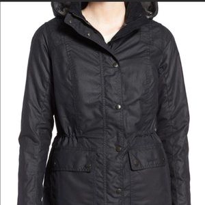Barbour Waxed Navy Cotton Hoodie Jacket